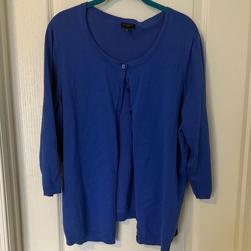 Talbots Blue Cardigan Size 2X